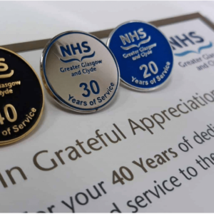 Long service pin badges