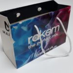 Rope handled gloss laminated bag
