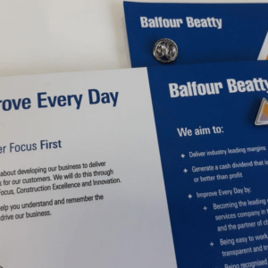 Card mounted pin badges