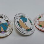 Enamel infilled pin badges