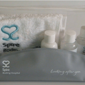 Bespoke toiletries bag for Spire Hospital