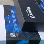 Foil blocked lidded presentation boxes